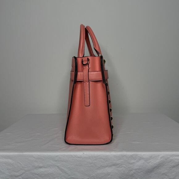Michael Kors Rayne Studded Saffiano Leather Satchel – Peach - Picture 4 of 8